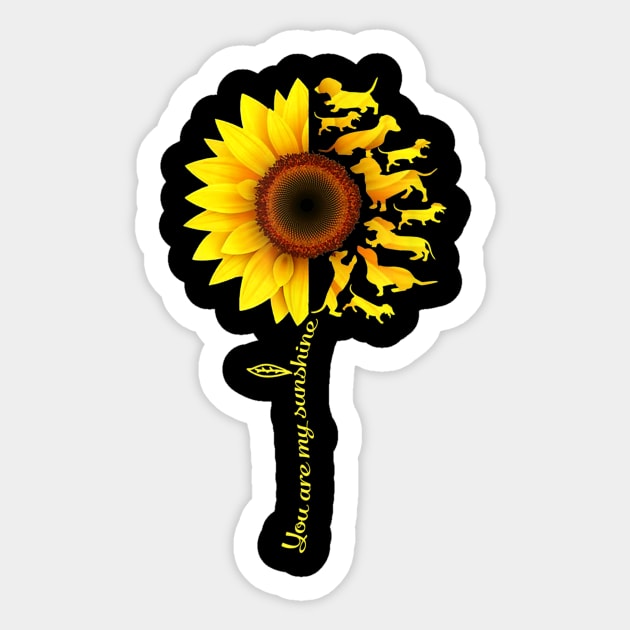 You Are My Sunshine Dachshund Sunflower Sticker by Xamgi